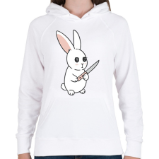 PRINTFASHION Késes nyúl - Női kapucnis pulóver - Fehér női pulóver, kardigán