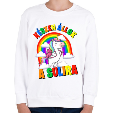 PRINTFASHION Készen állok a sulira - Gyerek pulóver - Fehér