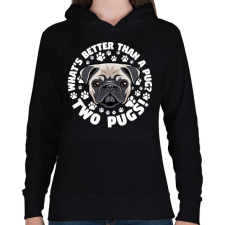 PRINTFASHION Két kutya jobb mint egy - Női kapucnis pulóver - Fekete női pulóver, kardigán