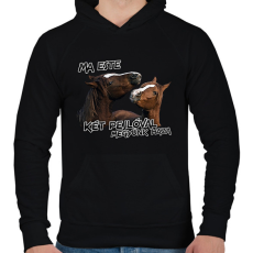 PRINTFASHION Két pejló (Delta) - Férfi kapucnis pulóver - Fekete