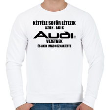 PRINTFASHION Kétféle Audi Sofőr - Férfi pulóver - Fehér férfi pulóver, kardigán