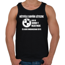 PRINTFASHION Kétféle Bmw Sofőr - Férfi atléta - Fekete atléta, trikó