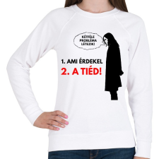 PRINTFASHION KÉTFÉLE PROBLÉMA LÉTEZIK - Női pulóver - Fehér női pulóver, kardigán