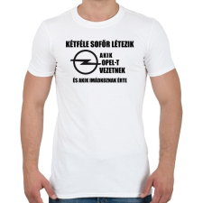PRINTFASHION ketfele sofor opel - Férfi póló - Fehér férfi póló