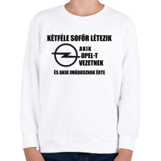 PRINTFASHION ketfele sofor opel - Gyerek pulóver - Fehér