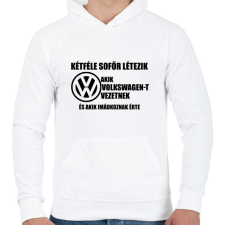 PRINTFASHION Kétféle VW Sofőr - Férfi kapucnis pulóver - Fehér férfi pulóver, kardigán