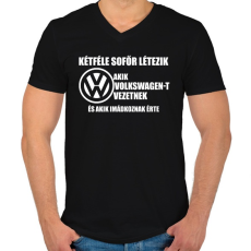 PRINTFASHION Kétféle VW Sofőr - Férfi V-nyakú póló - Fekete