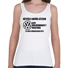 PRINTFASHION Kétféle VW Sofőr - Női atléta - Fehér női trikó