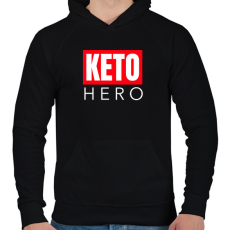 PRINTFASHION KETO HERO - Férfi kapucnis pulóver - Fekete
