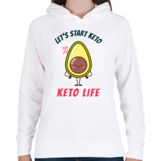 PRINTFASHION keto life - Női kapucnis pulóver - Fehér