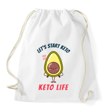 PRINTFASHION keto life - Sportzsák, Tornazsák - Fehér tornazsák