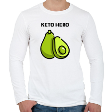 PRINTFASHION KETOHERO - Férfi hosszú ujjú póló - Fehér