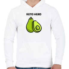 PRINTFASHION KETOHERO - Férfi kapucnis pulóver - Fehér