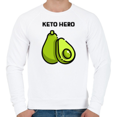 PRINTFASHION KETOHERO - Férfi pulóver - Fehér