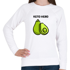 PRINTFASHION KETOHERO - Női pulóver - Fehér női pulóver, kardigán