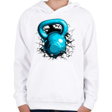 PRINTFASHION Kettleball - Gyerek kapucnis pulóver - Fehér gyerek pulóver, kardigán