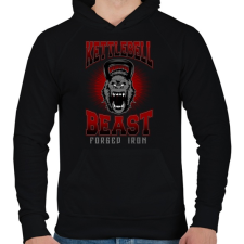 PRINTFASHION Kettlebell szörny - Férfi kapucnis pulóver - Fekete férfi pulóver, kardigán