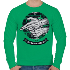 PRINTFASHION Kezeket fel!  - Férfi pulóver - Zöld férfi pulóver, kardigán