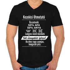 PRINTFASHION kezelési útmutató - Férfi V-nyakú póló - Fekete férfi póló