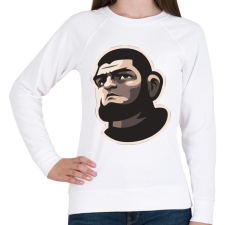 PRINTFASHION Khabib - Női pulóver - Fehér női pulóver, kardigán