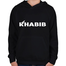 PRINTFASHION Khabib Nurmagomedov logo - Gyerek kapucnis pulóver - Fekete