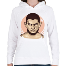 PRINTFASHION Khabib Nurmagomedov - Női kapucnis pulóver - Fehér