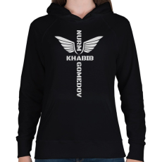 PRINTFASHION Khabib Nurmagomedov - Női kapucnis pulóver - Fekete