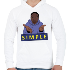 PRINTFASHION Khaby Lame egyszerű simple - Férfi kapucnis pulóver - Fehér férfi pulóver, kardigán