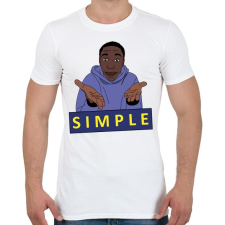 PRINTFASHION Khaby Lame egyszerű simple - Férfi póló - Fehér férfi póló