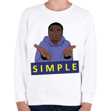 PRINTFASHION Khaby Lame egyszerű simple - Gyerek pulóver - Fehér gyerek pulóver, kardigán