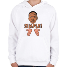PRINTFASHION Khaby Simple! - Gyerek kapucnis pulóver - Fehér