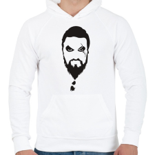 PRINTFASHION Khal Drogo arca 2. - Férfi kapucnis pulóver - Fehér férfi pulóver, kardigán