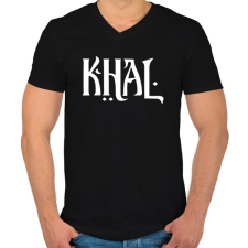 PRINTFASHION KHAL - Férfi V-nyakú póló - Fekete férfi póló