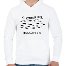 PRINTFASHION Ki korán kel horgászt lel - Férfi kapucnis pulóver - Fehér női pulóver, kardigán