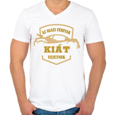 PRINTFASHION Kiás sofőr - Férfi V-nyakú póló - Fehér