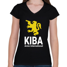 PRINTFASHION Kiba Arms International - Escape from Tarkov - Női V-nyakú póló - Fekete női póló