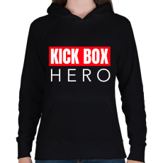 PRINTFASHION KICK BOX HERO - Női kapucnis pulóver - Fekete