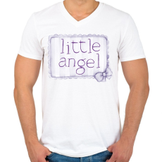 PRINTFASHION Kicsi angyal - Férfi V-nyakú póló - Fehér