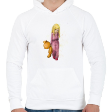 PRINTFASHION Kicsi lány...kicsi maci - Férfi kapucnis pulóver - Fehér