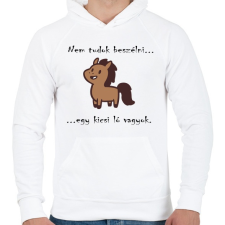 PRINTFASHION Kicsi ló - aki nem beszél  - Férfi kapucnis pulóver - Fehér férfi pulóver, kardigán