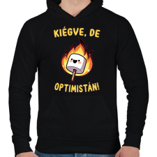 PRINTFASHION Kiégve, de optimistán - Férfi kapucnis pulóver - Fekete férfi pulóver, kardigán
