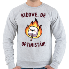 PRINTFASHION Kiégve, de optimistán - Férfi pulóver - Sport szürke