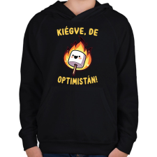 PRINTFASHION Kiégve, de optimistán - Gyerek kapucnis pulóver - Fekete gyerek pulóver, kardigán