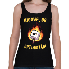 PRINTFASHION Kiégve, de optimistán - Női atléta - Fekete női trikó