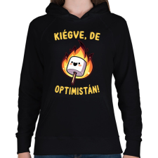 PRINTFASHION Kiégve, de optimistán - Női kapucnis pulóver - Fekete női pulóver, kardigán