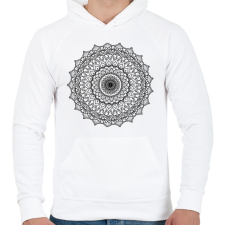 PRINTFASHION Kifesthető mandala minta4. - Férfi kapucnis pulóver - Fehér férfi pulóver, kardigán