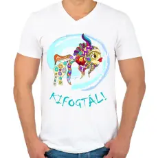 PRINTFASHION Kifogtál - Férfi V-nyakú póló - Fehér
