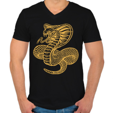 PRINTFASHION Kígyó  - Férfi V-nyakú póló - Fekete