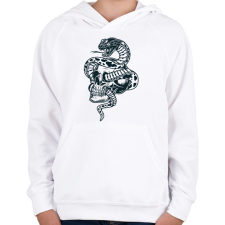 PRINTFASHION Kígyó  - Gyerek kapucnis pulóver - Fehér gyerek pulóver, kardigán