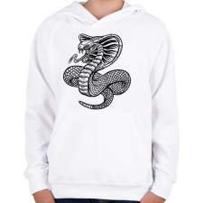 PRINTFASHION Kígyó  - Gyerek kapucnis pulóver - Fehér gyerek pulóver, kardigán